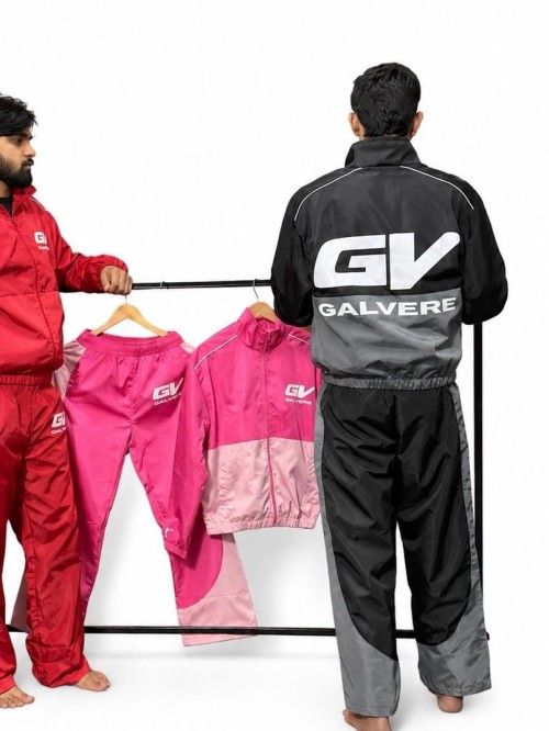 Custom OEM Memory Fabric Windbreaker Tracksuit Set | Screen Printing and Two-Tone Panel Design