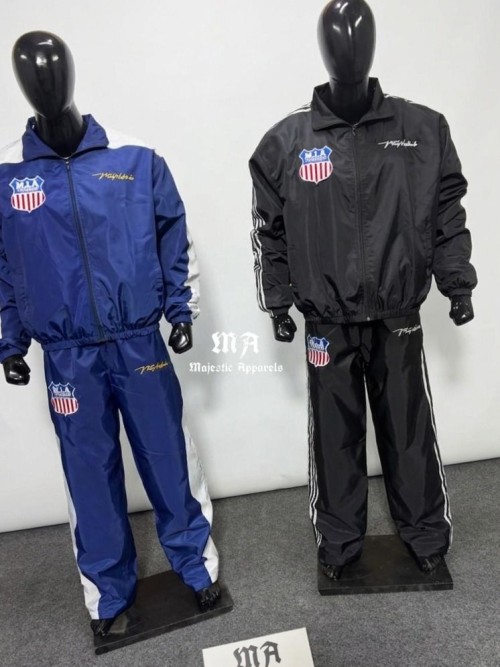 High Quality Custom Mens Nylon Tracksuit Set Full Zip Jacket & Pants Windbreaker Sportswear Casual Two Piece Training