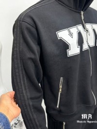 Premium Quality Custom Logo Tracksuit Zip Up Hoodies Front On Screen printing & Wide Leg Sweatpants
