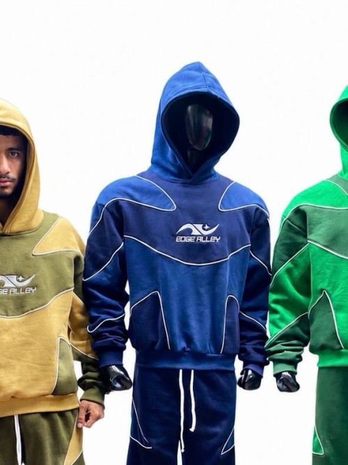 Premium Quality Custom Mens Premium Tracksuit sets with contrast Piping Panels design