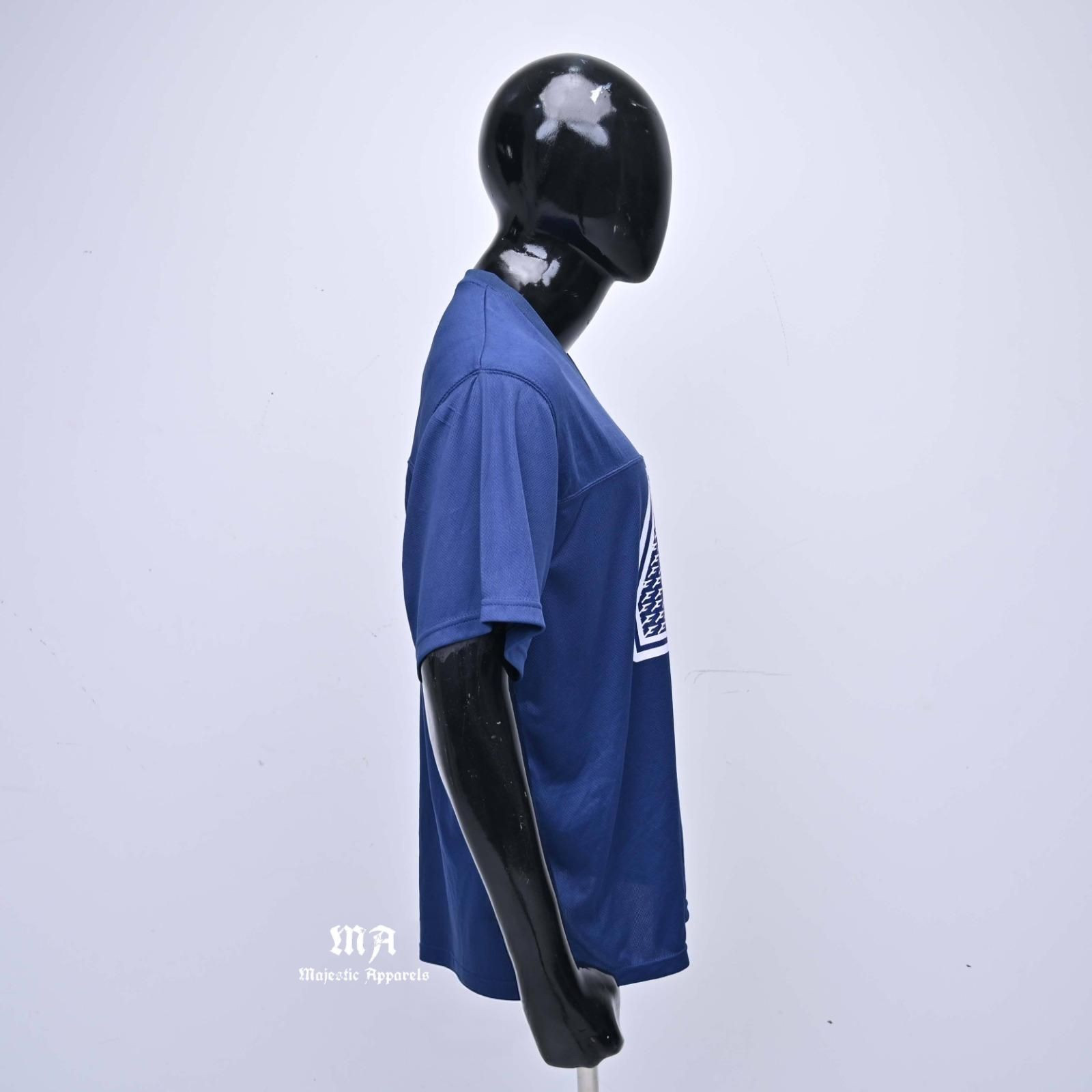 Mens Blue Short Sleeve V-Neck Jersey With Number 40 Heat Transfer Print Wholesale Breathable Regular Fit T-shirt