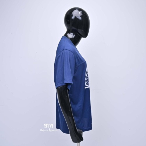 Mens Blue Short Sleeve V-Neck Jersey With Number 40 Heat Transfer Print Wholesale Breathable Regular Fit T-shirt