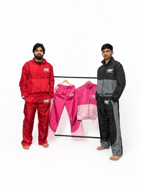 Custom OEM Memory Fabric Windbreaker Tracksuit Set | Screen Printing and Two-Tone Panel Design