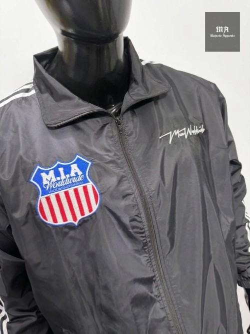 High Quality Custom Mens Nylon Tracksuit Set Full Zip Jacket & Pants Windbreaker Sportswear Casual Two Piece Training