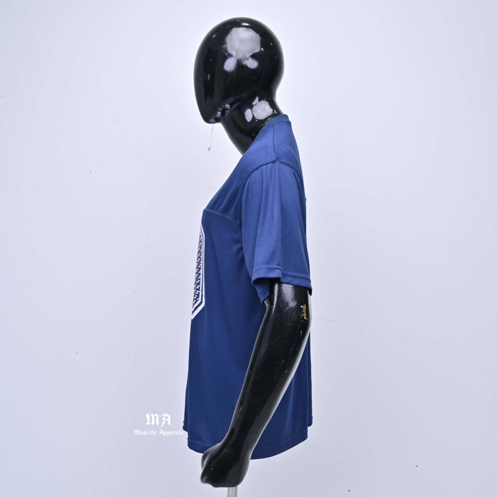 Mens Blue Short Sleeve V-Neck Jersey With Number 40 Heat Transfer Print Wholesale Breathable Regular Fit T-shirt
